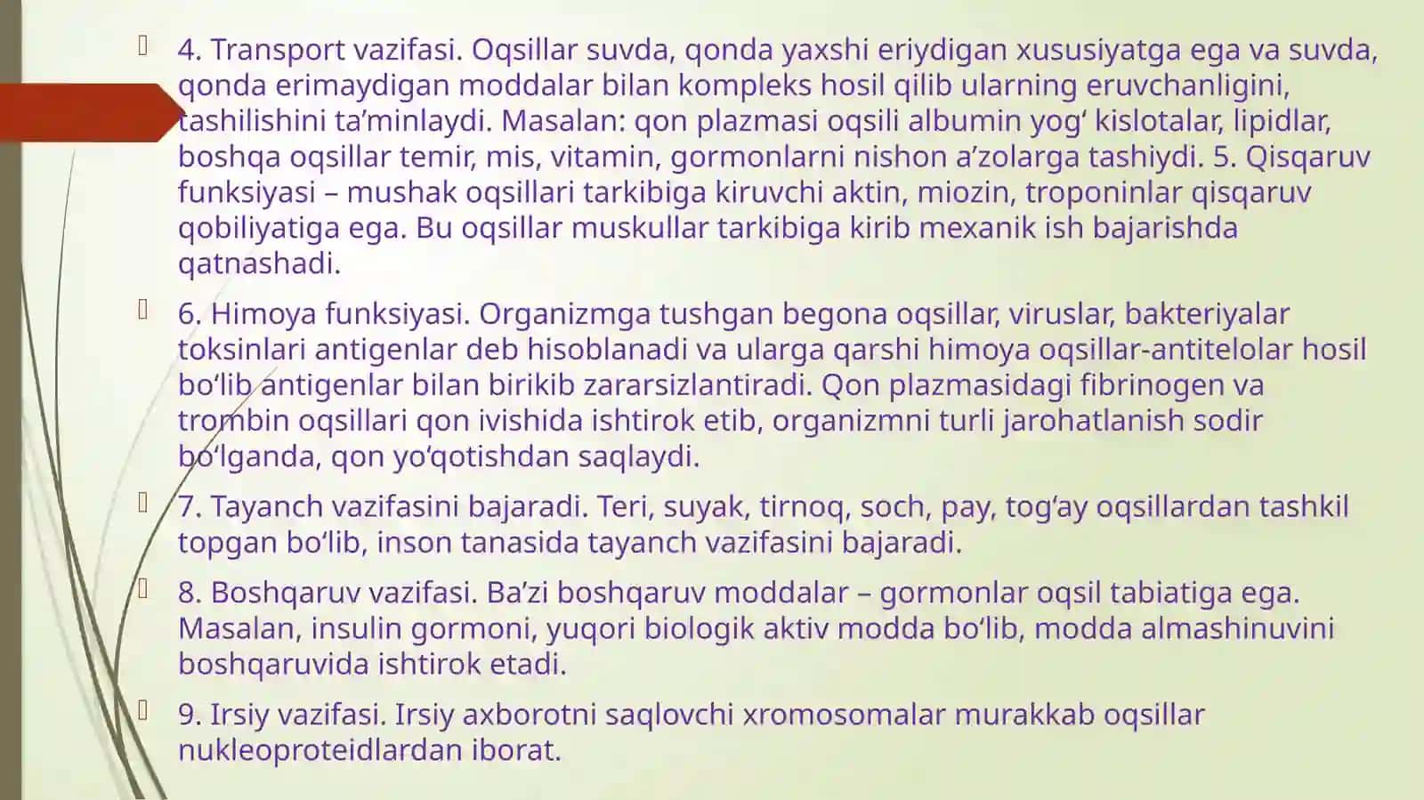Oqsillarning tuzulishi va funksiyasi nukleinkislotalar 4