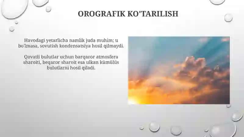 Bulutlarning hosil boʻlishining fizik meteoroligik sharoitlari 4