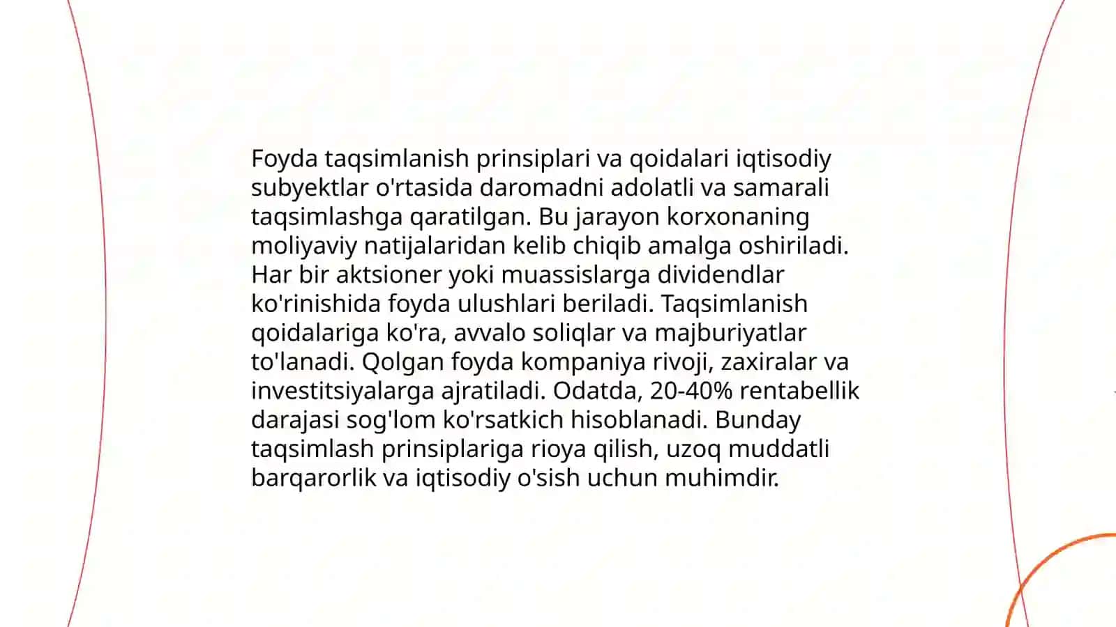 Korxona foydasining taqsimlanishi va ishlatilishi 4