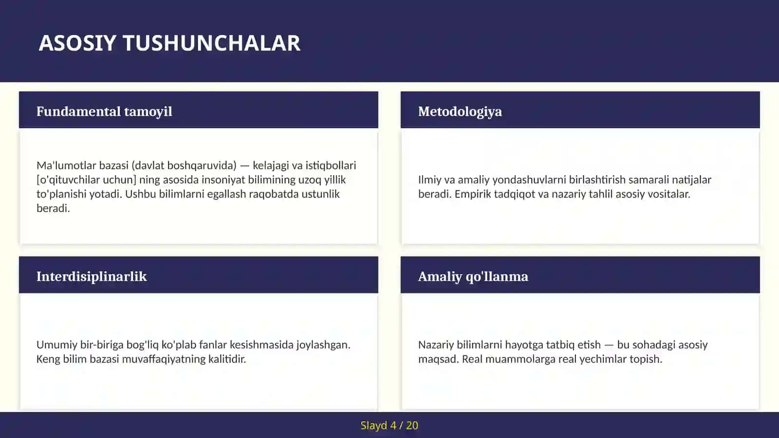 Ma'lumotlar bazasi (davlat boshqaruvida) — kelajagi va istiqbollari [o'qituvchilar uchun] 4
