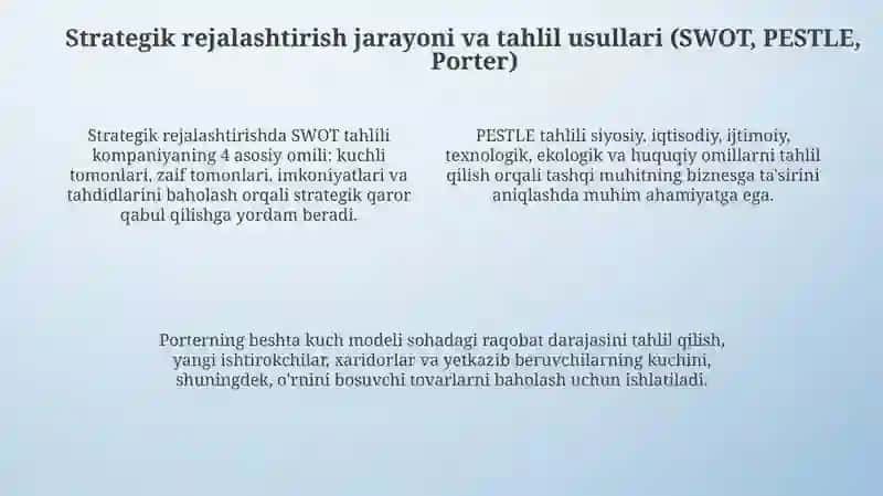 Strategik boshqaruvvarejalashtirish 4