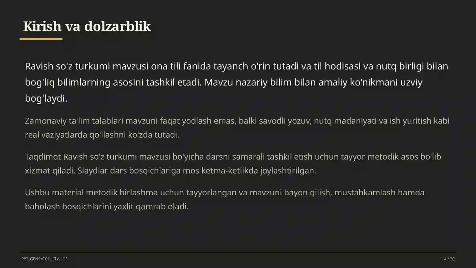 Ravish so'z turkumi (7-sinf) 4