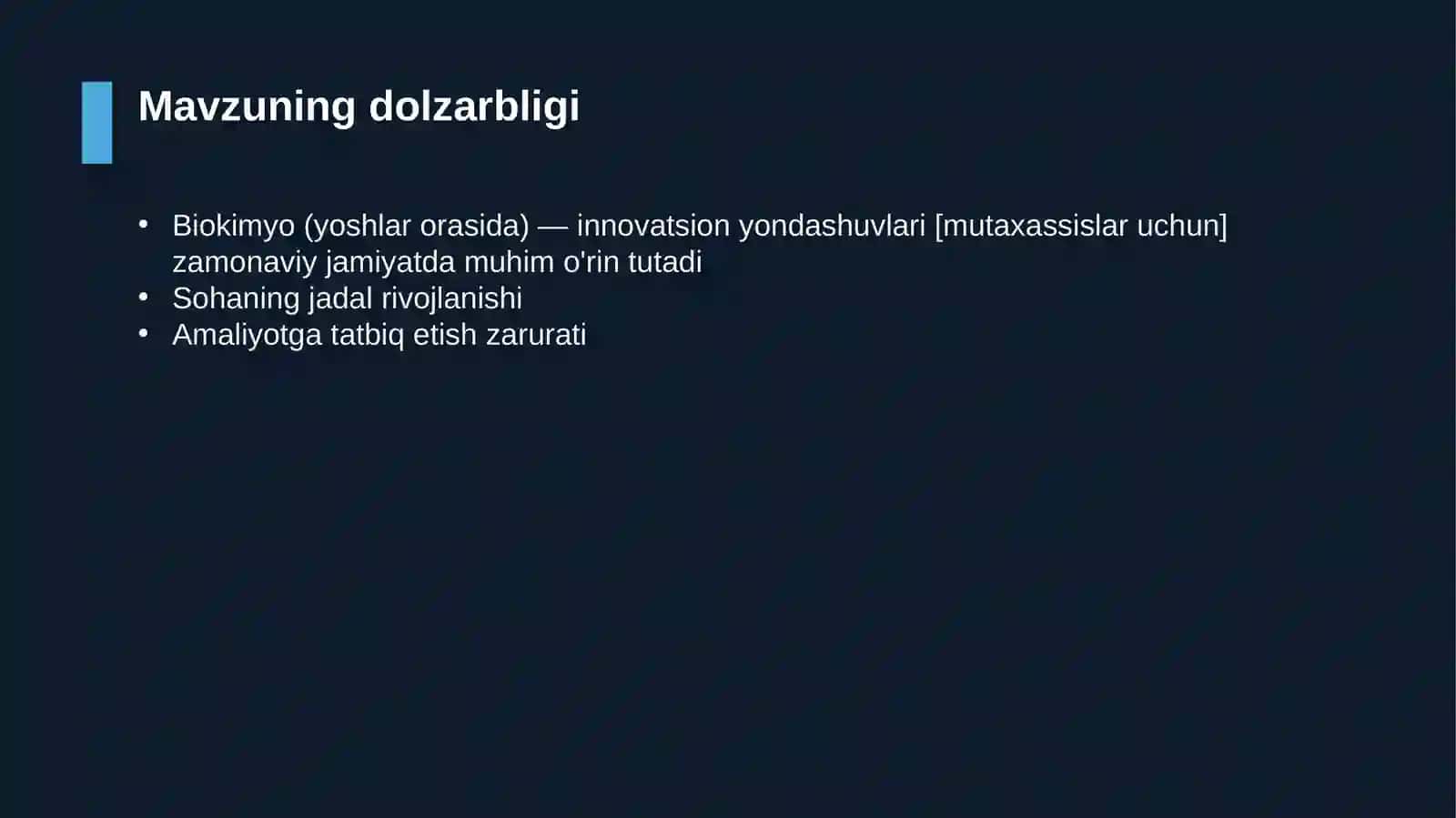 Biokimyo (yoshlar orasida) — innovatsion yondashuvlari [mutaxassislar uchun] 4