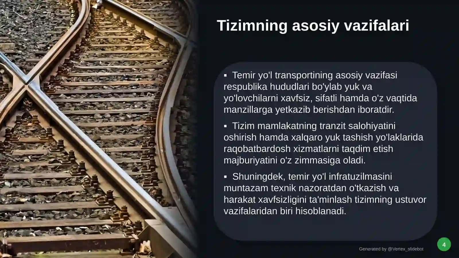 O'zbekiston temir yo'llari Rivojlanish va istiqbollar 4