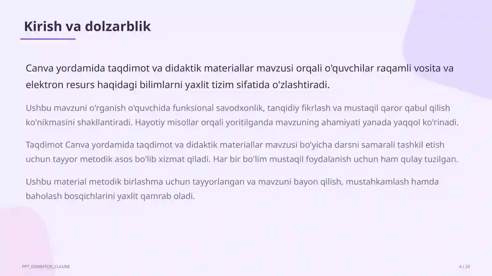 Canva yordamida taqdimot va didaktik materiallar 4