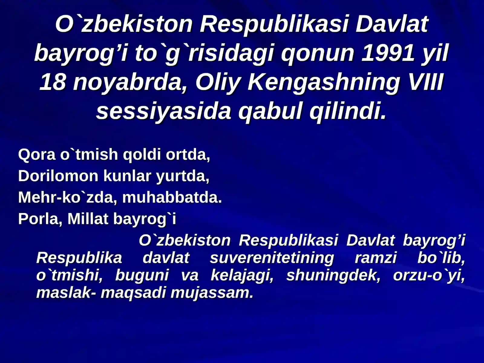 "Hilpiraydi yurtim bayrog`I mavzusida" bayram tadbiri senariysi 4