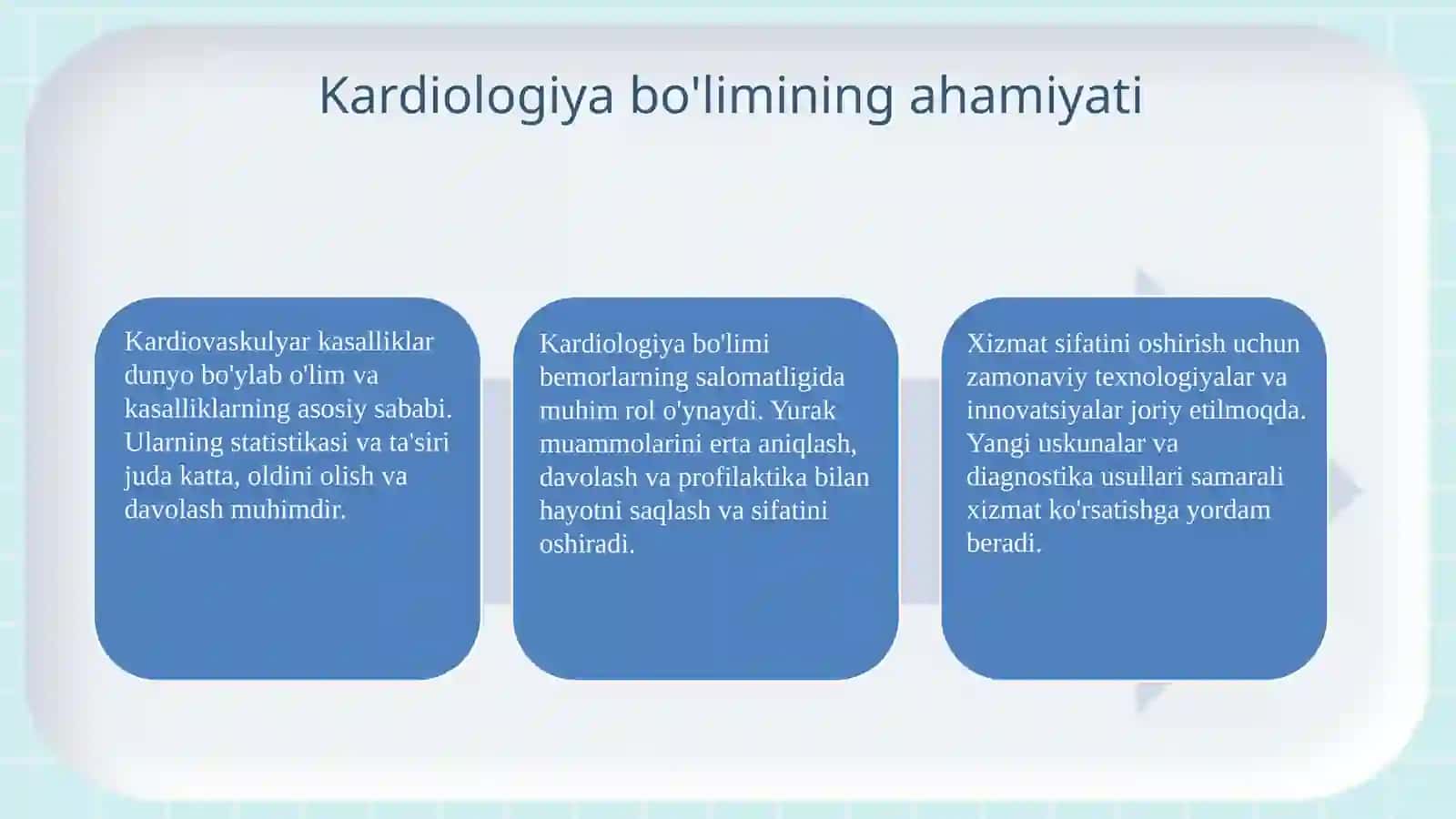 Kardiologiya bo'limining umumiy qabulxonasi haqida 4