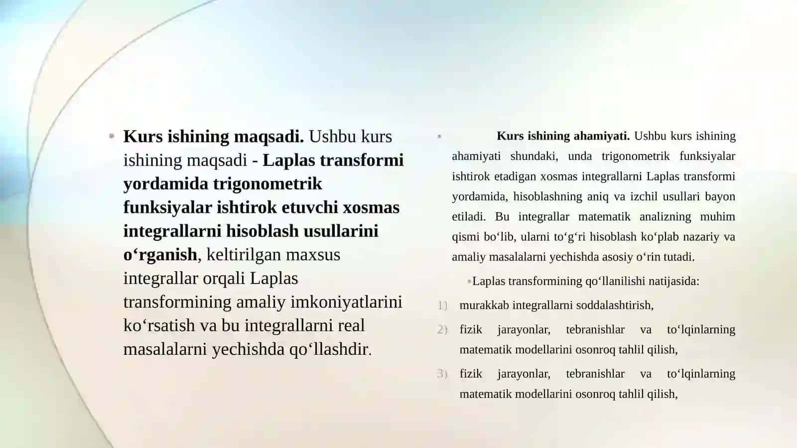 Trigonometrik funksiyalar va integrallar 4