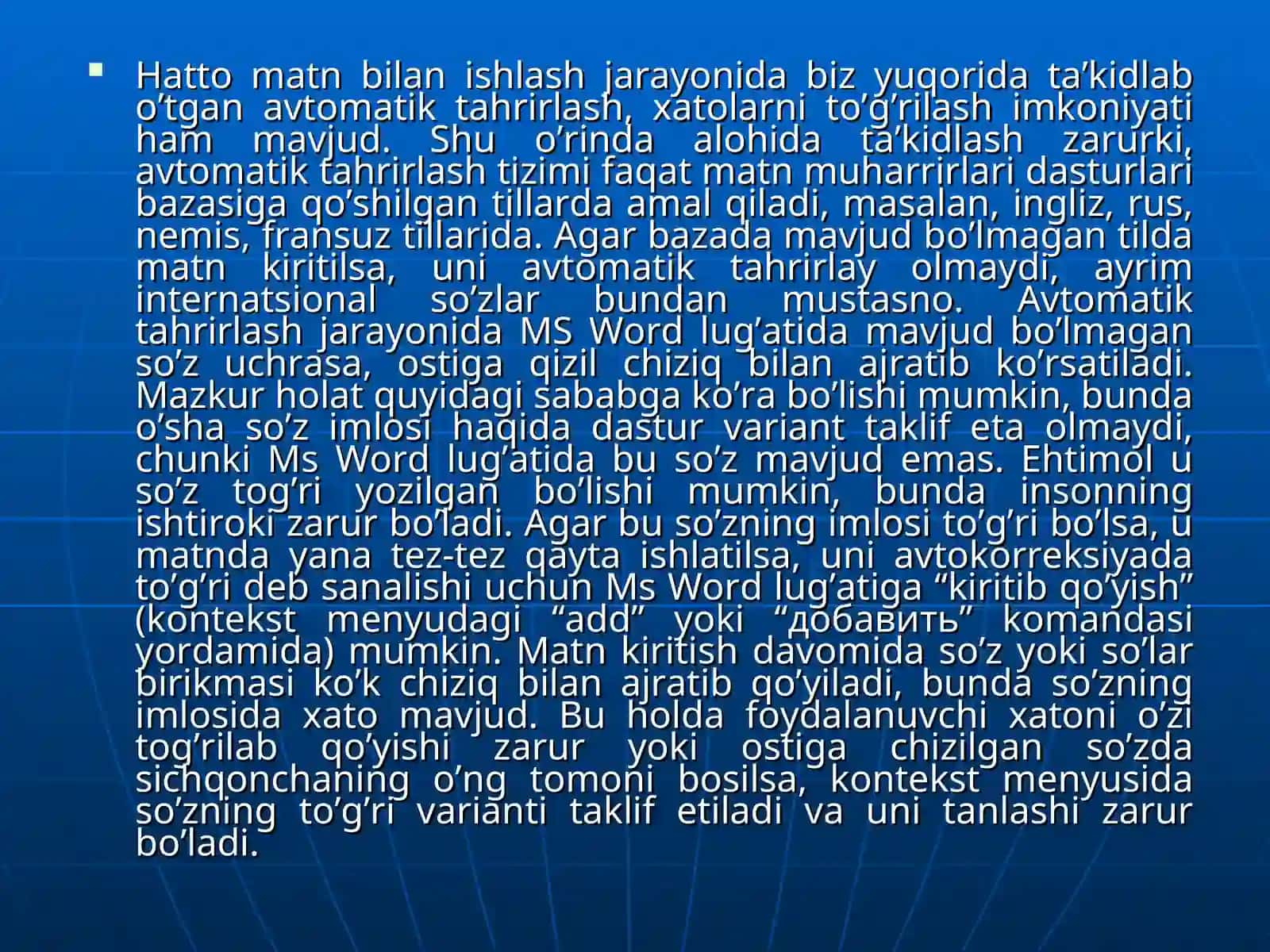Kompyuter lingvistikasida avtomatik tarjima, informatsion qidiruv tizimlari va gipertekst texnologiyasi 4