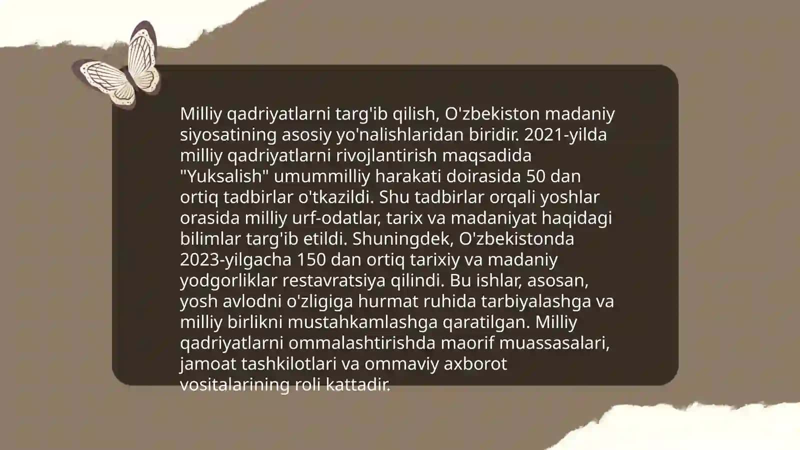 Yangi O'zbekistonda amalga oshirilayotgan ma'naviy o'zgarishlar 4