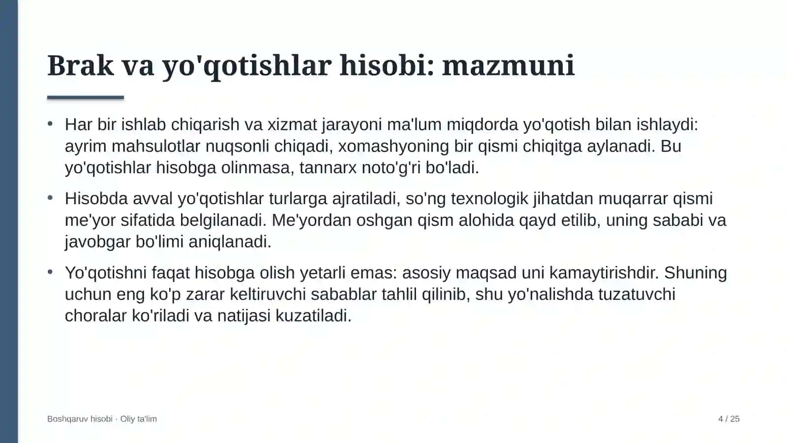 Boshqaruv HISOBI · OLIY TA'LIM 4