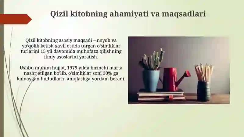 Qizil kitobga kiritilgan o'simliklar 4