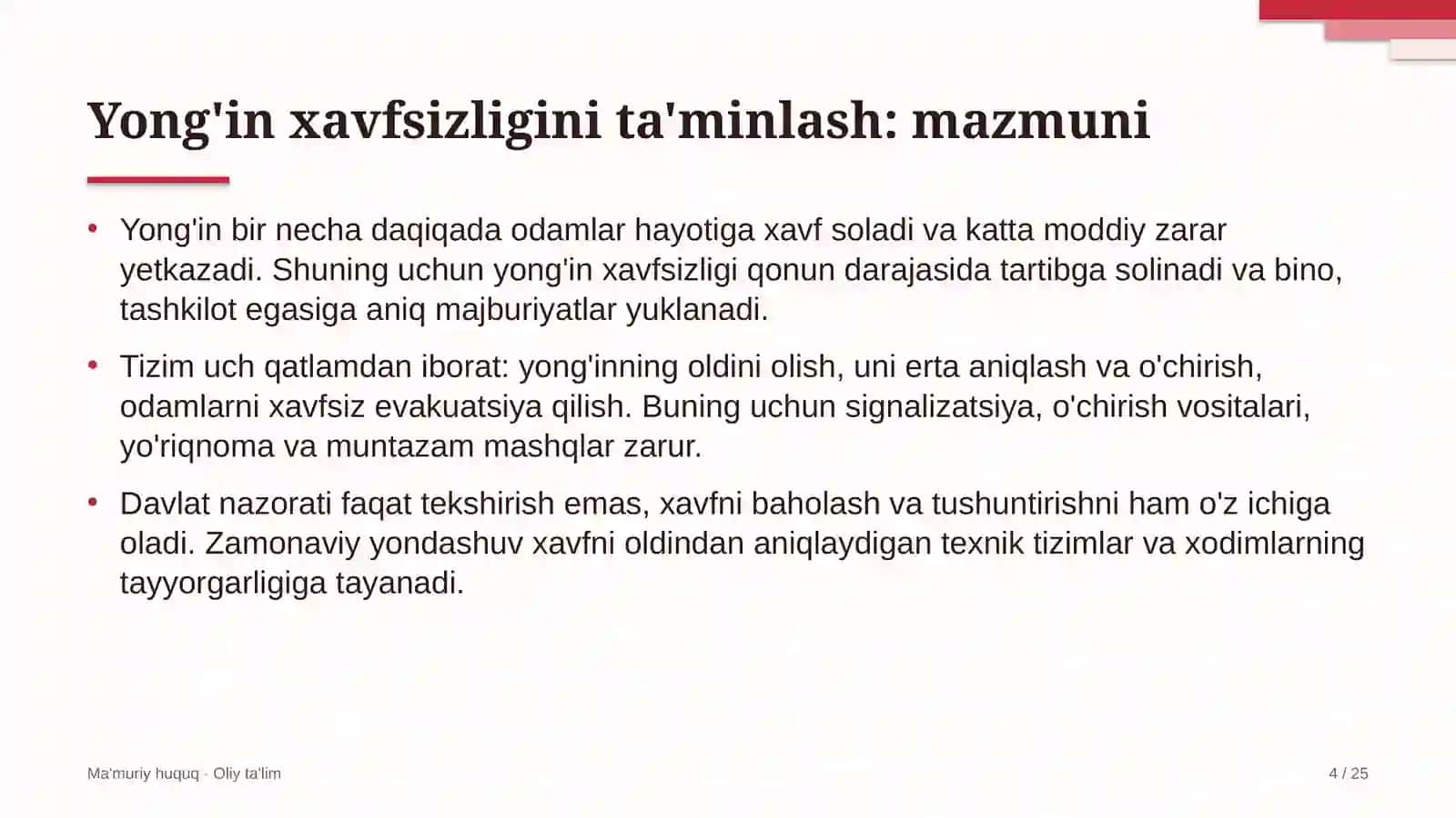 Yuridik klinikalarda yong'in xavfsizligini ta'minlash 4