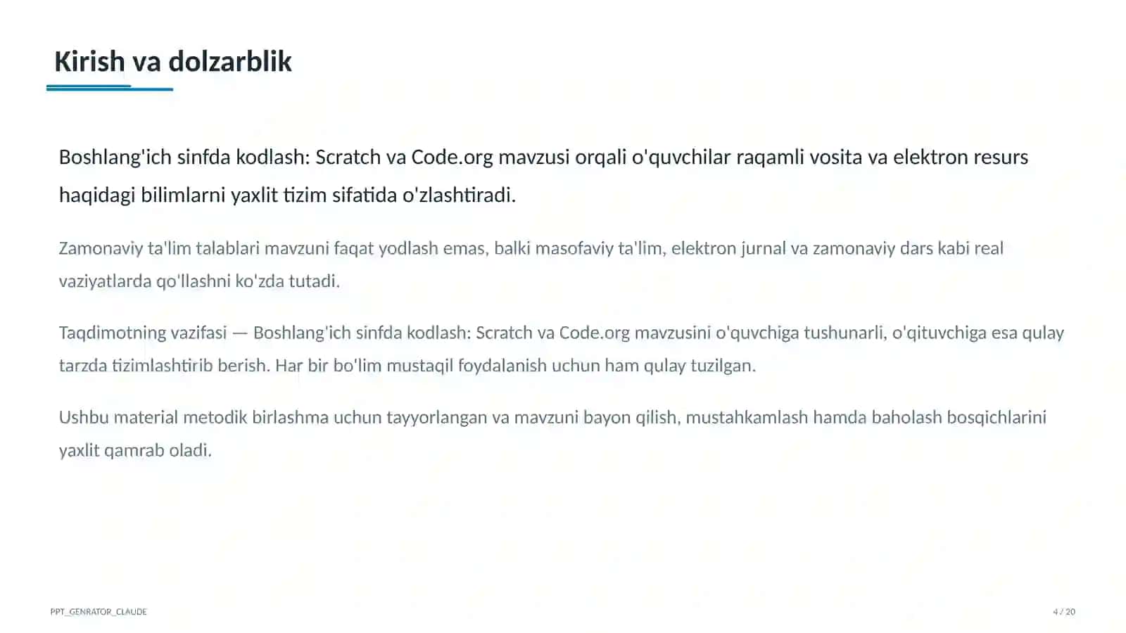 Boshlang'ich sinfda kodlash: Scratch va Code.org 4