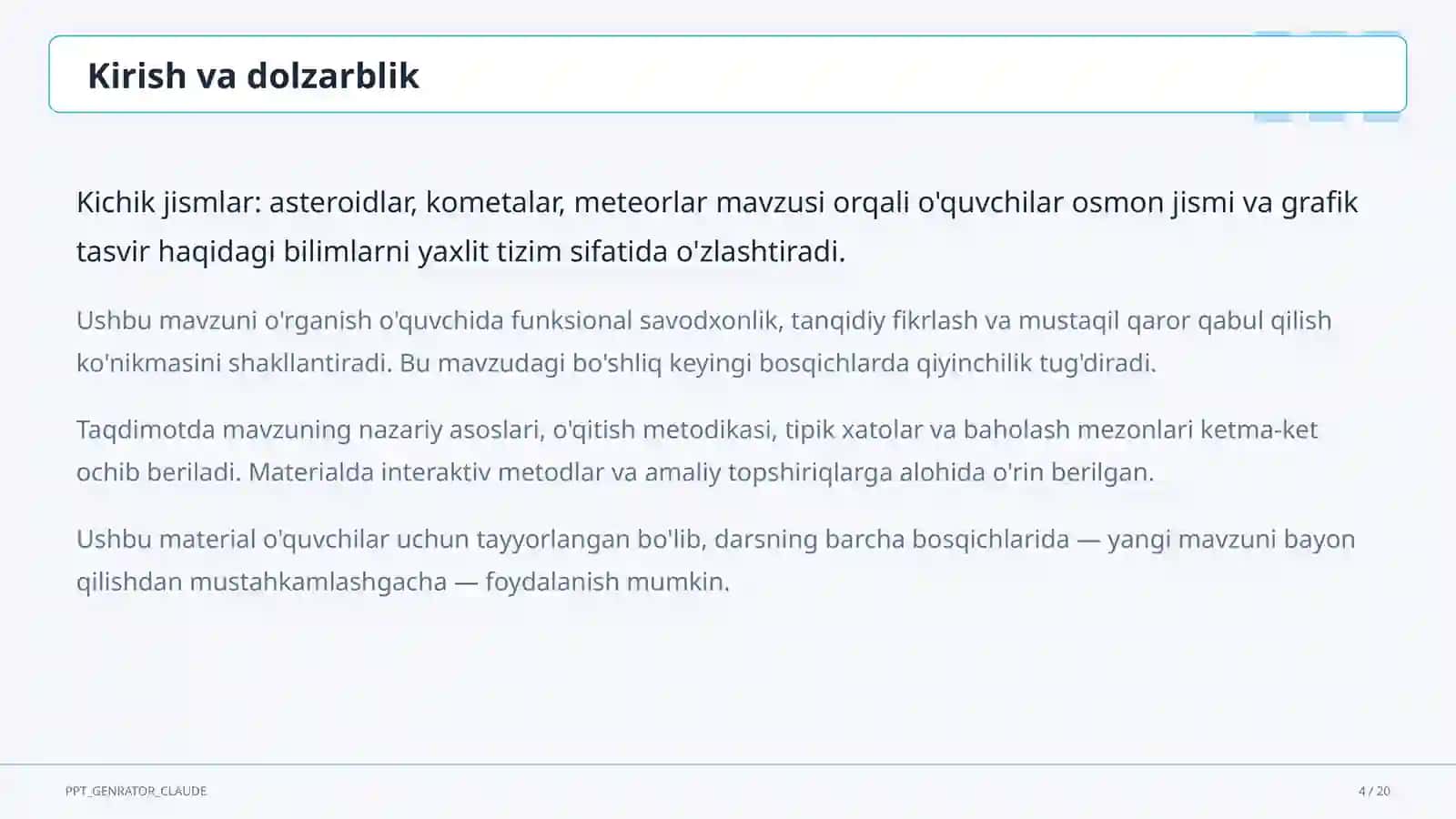Astronomiya va chizmachilik (8–11) 4