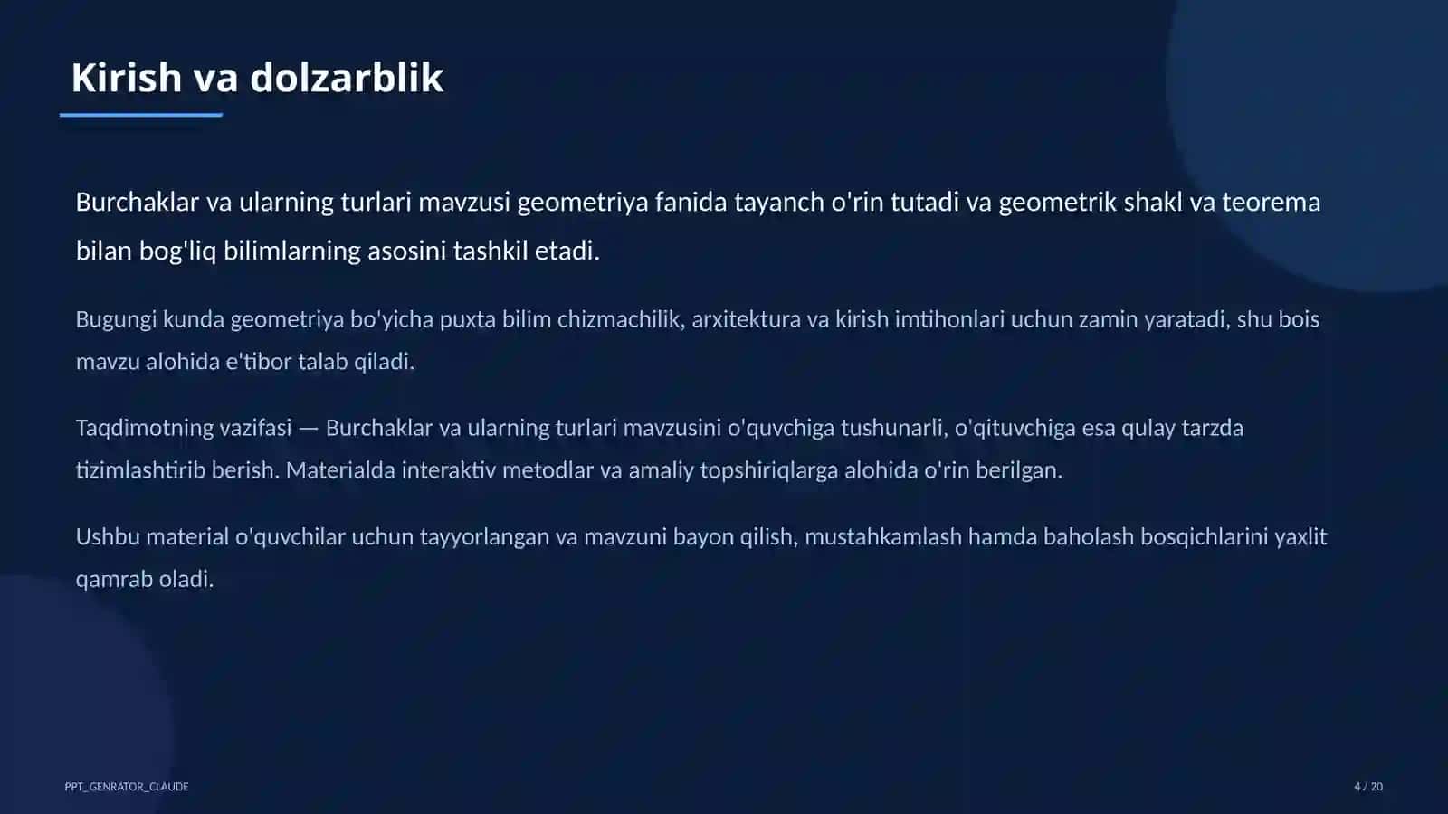 Burchaklar va ularning turlari (7-sinf) 4