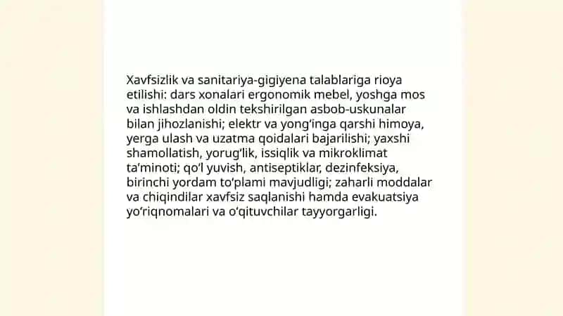 Boshlangʻich sinflarda texnologiya darsi mavzulariga qoʻyilgan talablar 4