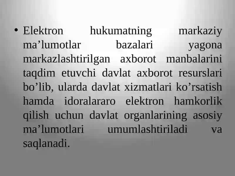 Elektron hukumatning markaziy ma’lumotlar bazalari 4