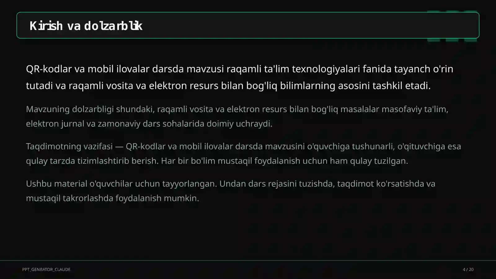 QR-kodlar va mobil ilovalar darsda 4