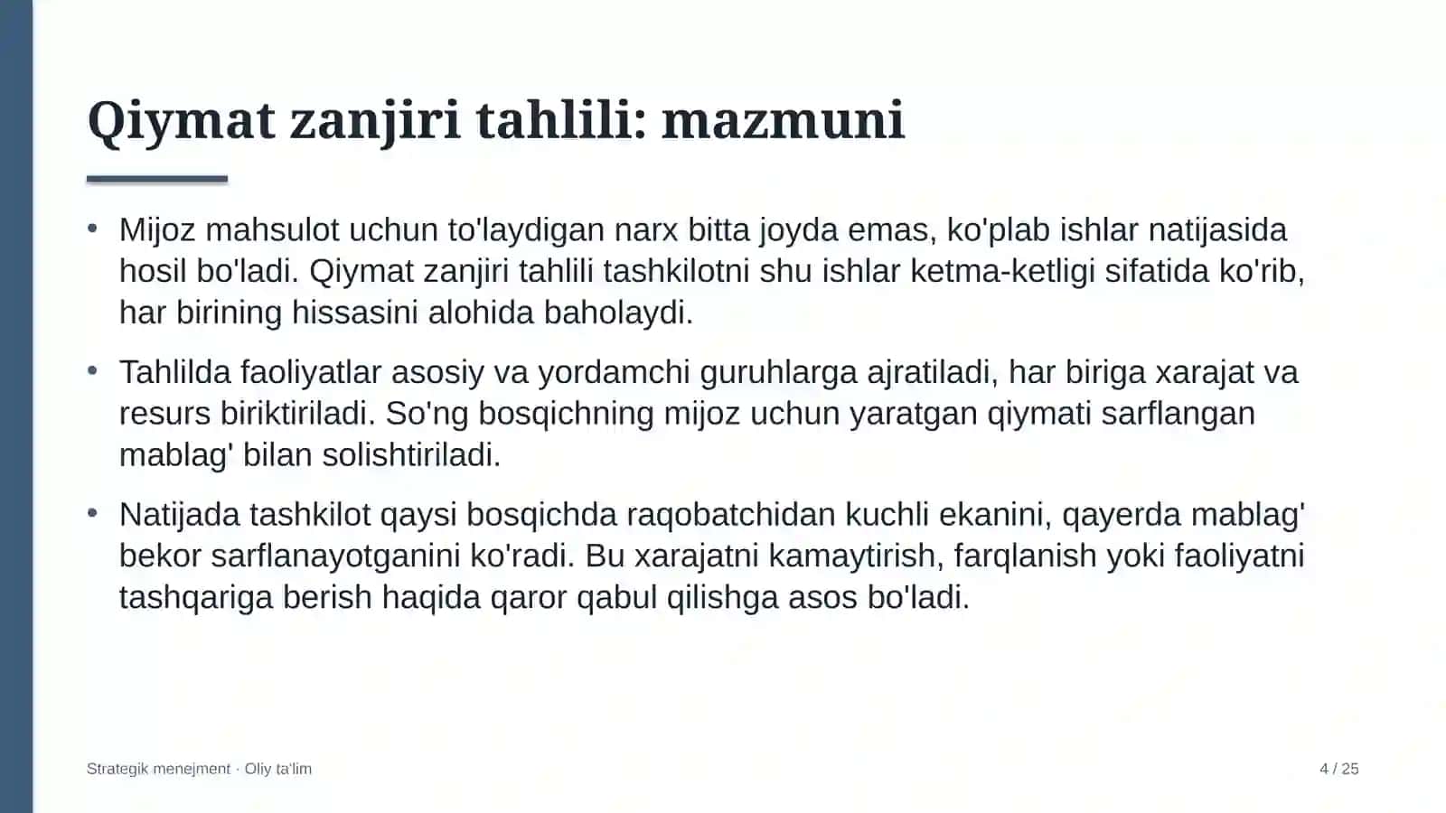 paxta tozalash zavodlarida qiymat zanjiri tahlilini o'tkazish 3220 4