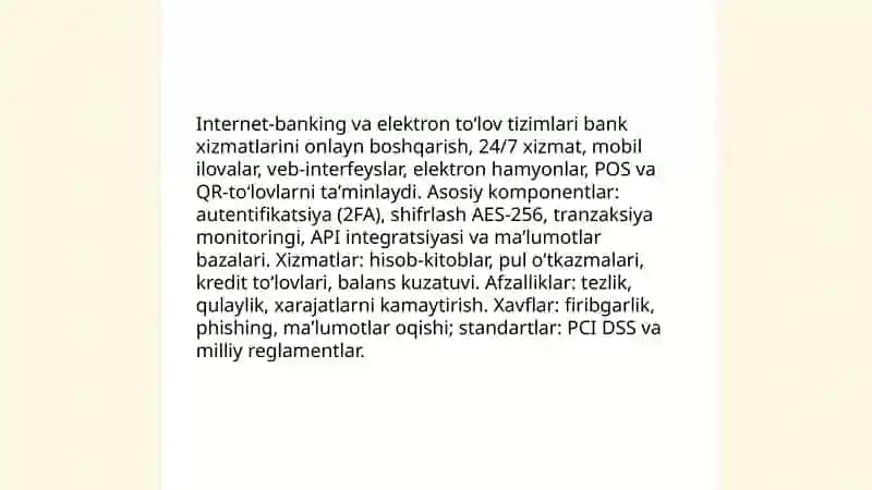 Mobil bank xizmatlarining rivojlanishi va xavfsizligi 4