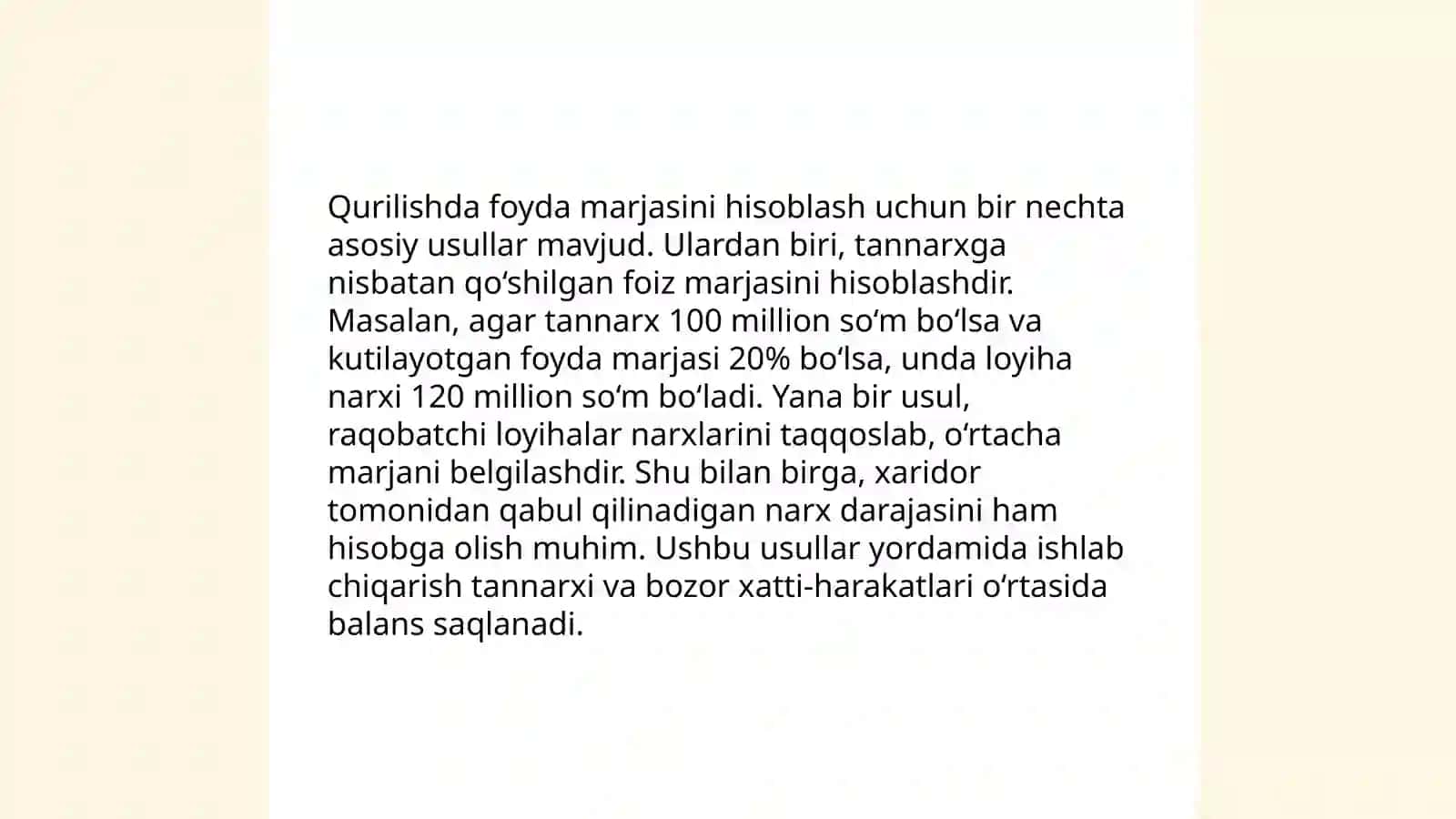 Qurilish loyiha rentabelligini oshirish yolları 4
