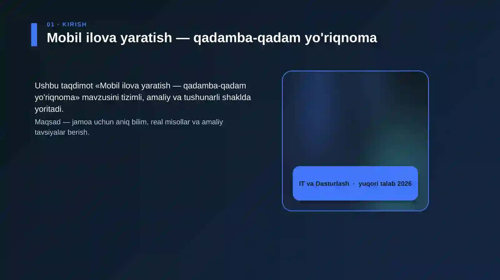 Mobil ilova yaratish — qadamba-qadam yo'riqnoma 4