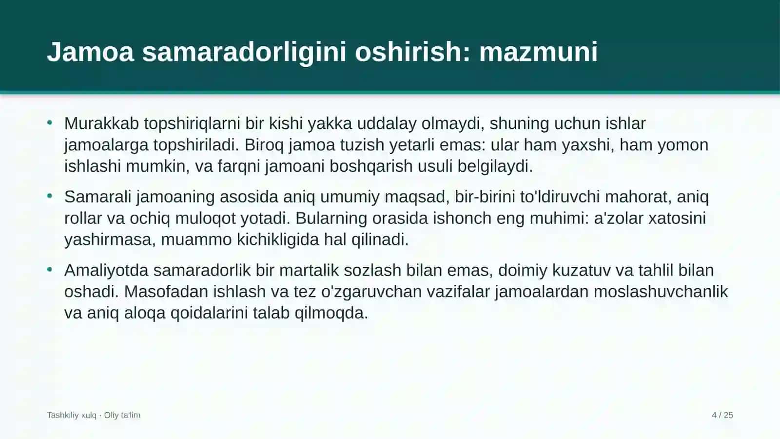 reabilitatsiya markazlarida jamoa samaradorligini oshirish 1972 4