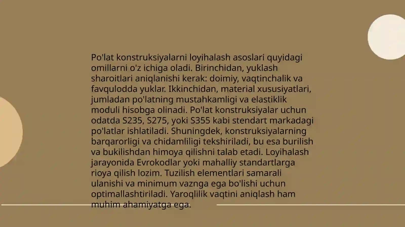 Po'lat konstruksiyalardan foydalanish, ekspluatatsiya sharoiti, tayyorlash texnologiyasiga kora guruhlash 4