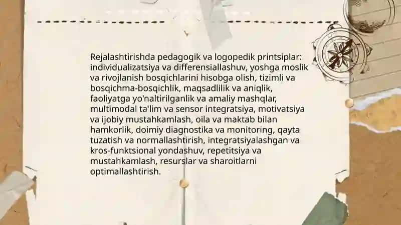 Logopedik mashg'ulotlarni rejalashtirishning nazariy asoslari 4