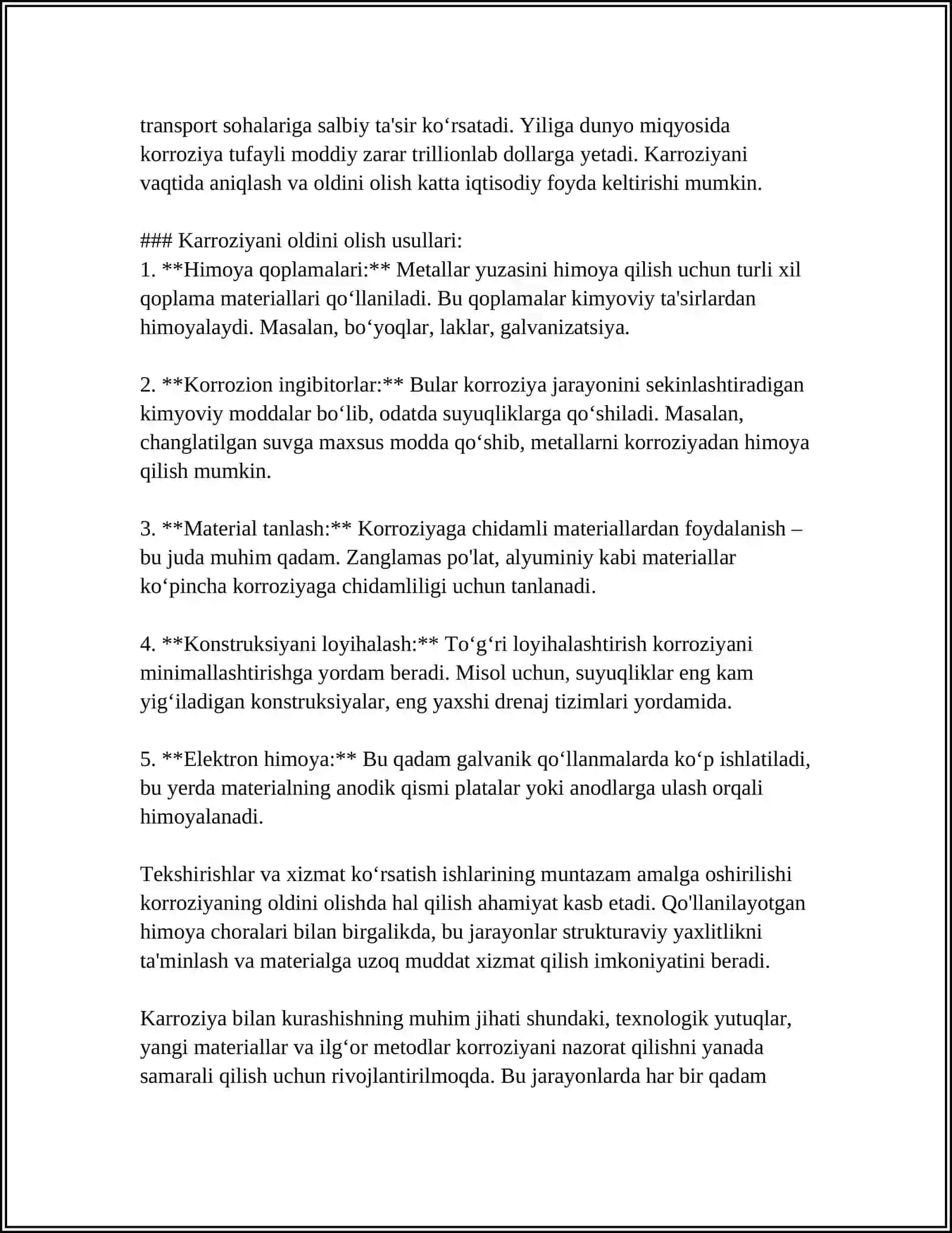 KARROZIYA BUYICHA UMUMIY MALUMOT 4