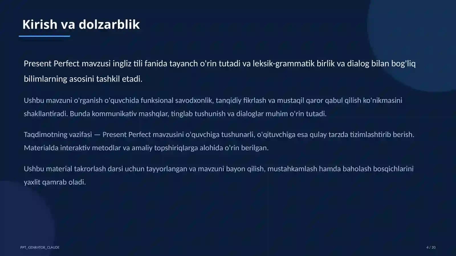Present Perfect (8-sinf) 4