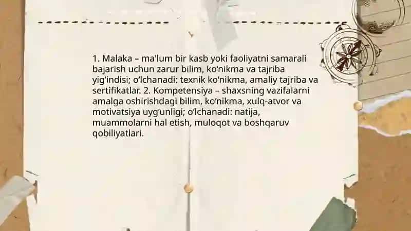 Faoliyatning o'zlashtirilishi va malakalarni egallash 4