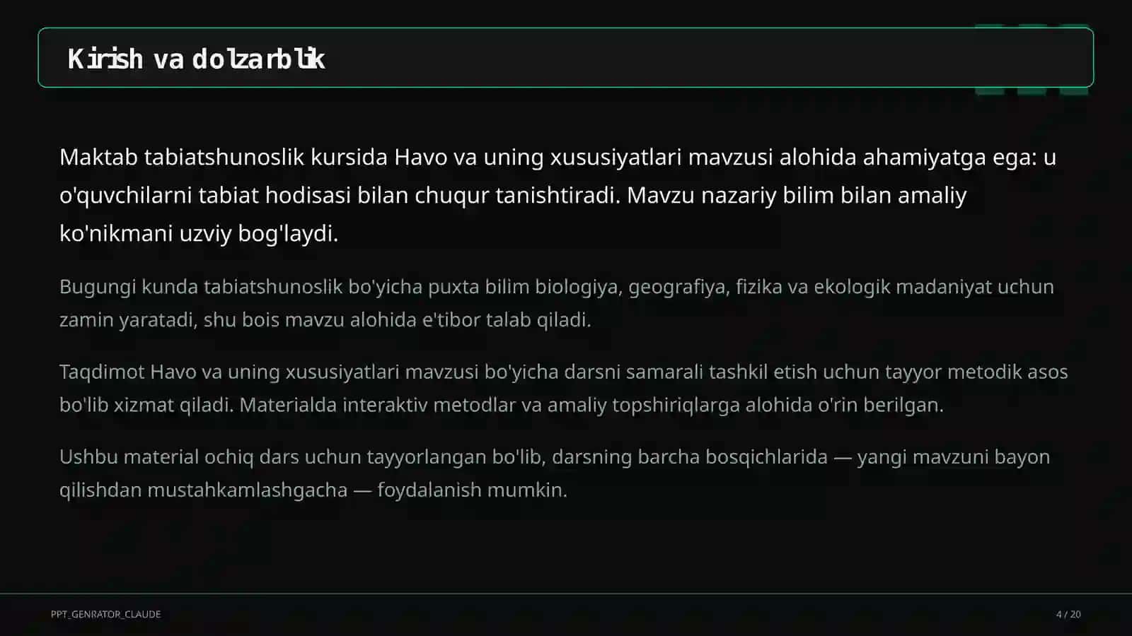 Havo va uning xususiyatlari (2-sinf) 4