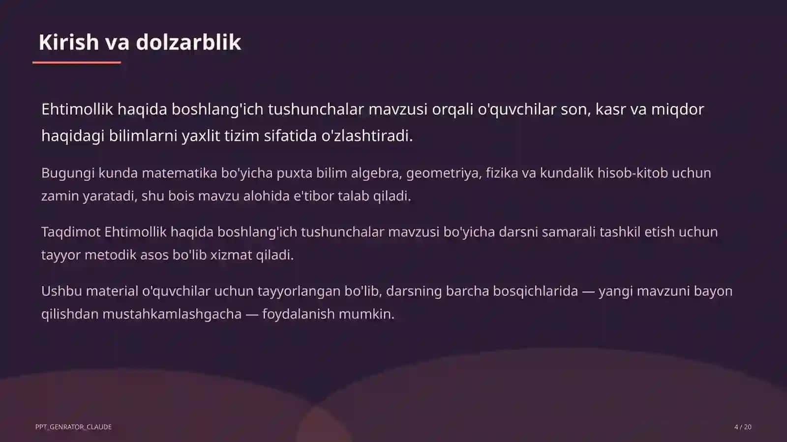Ehtimollik haqida boshlang'ich tushunchalar (6-sinf) 4