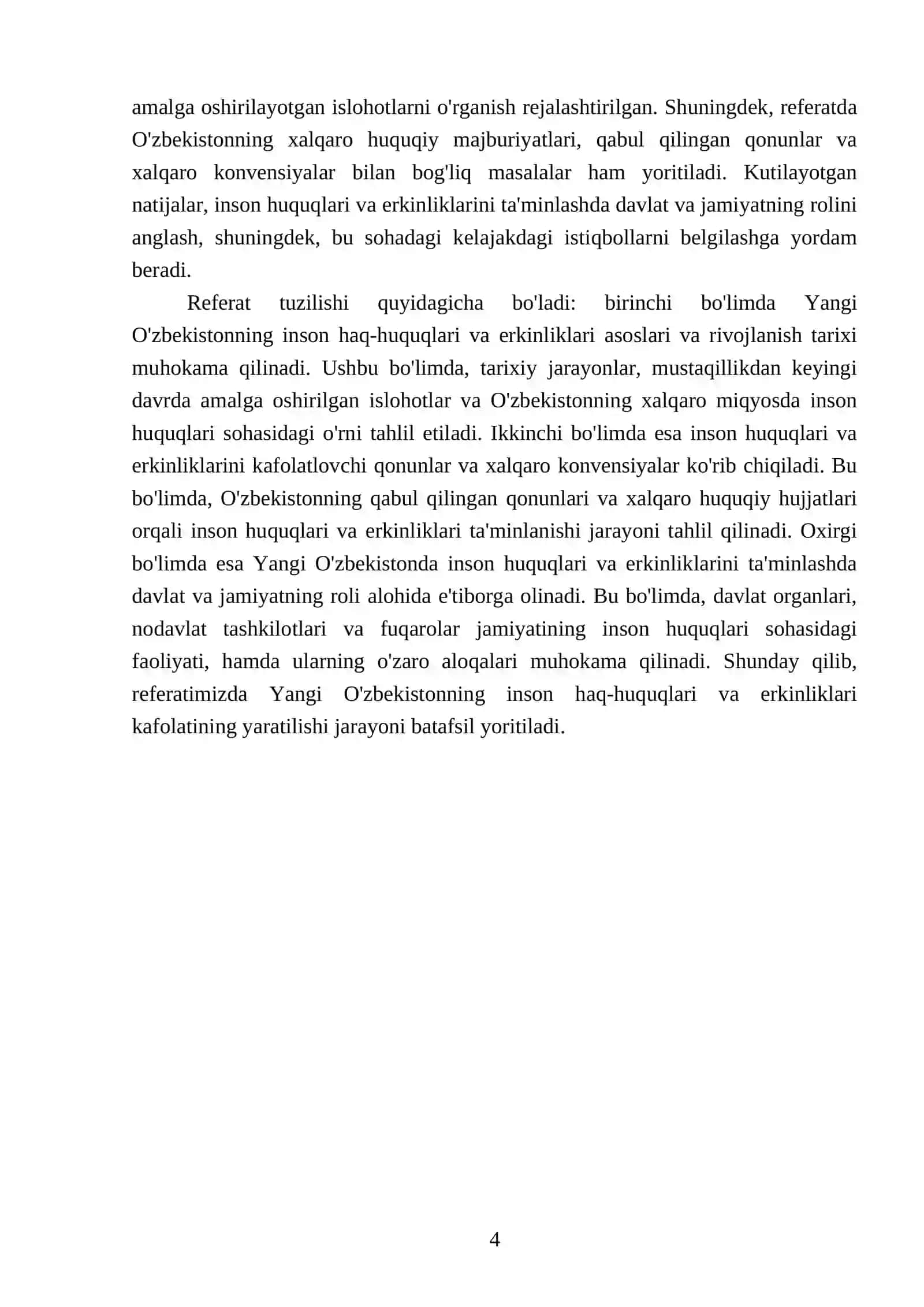Yangi O'zbekistonning inson haq-huquqlari va erkinliklari kafolatining yaratilishi 4