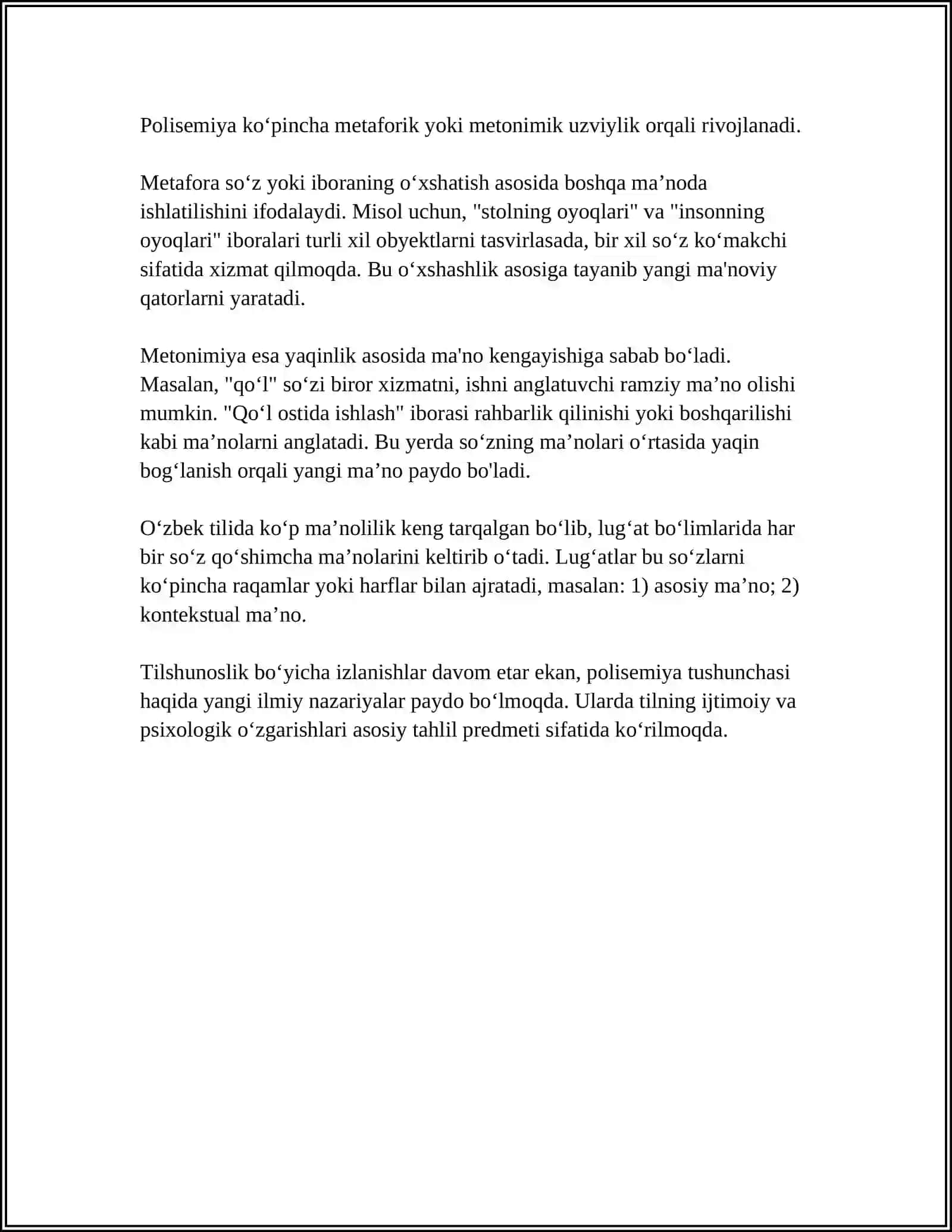 POLISEMIYANING TURLARI 4