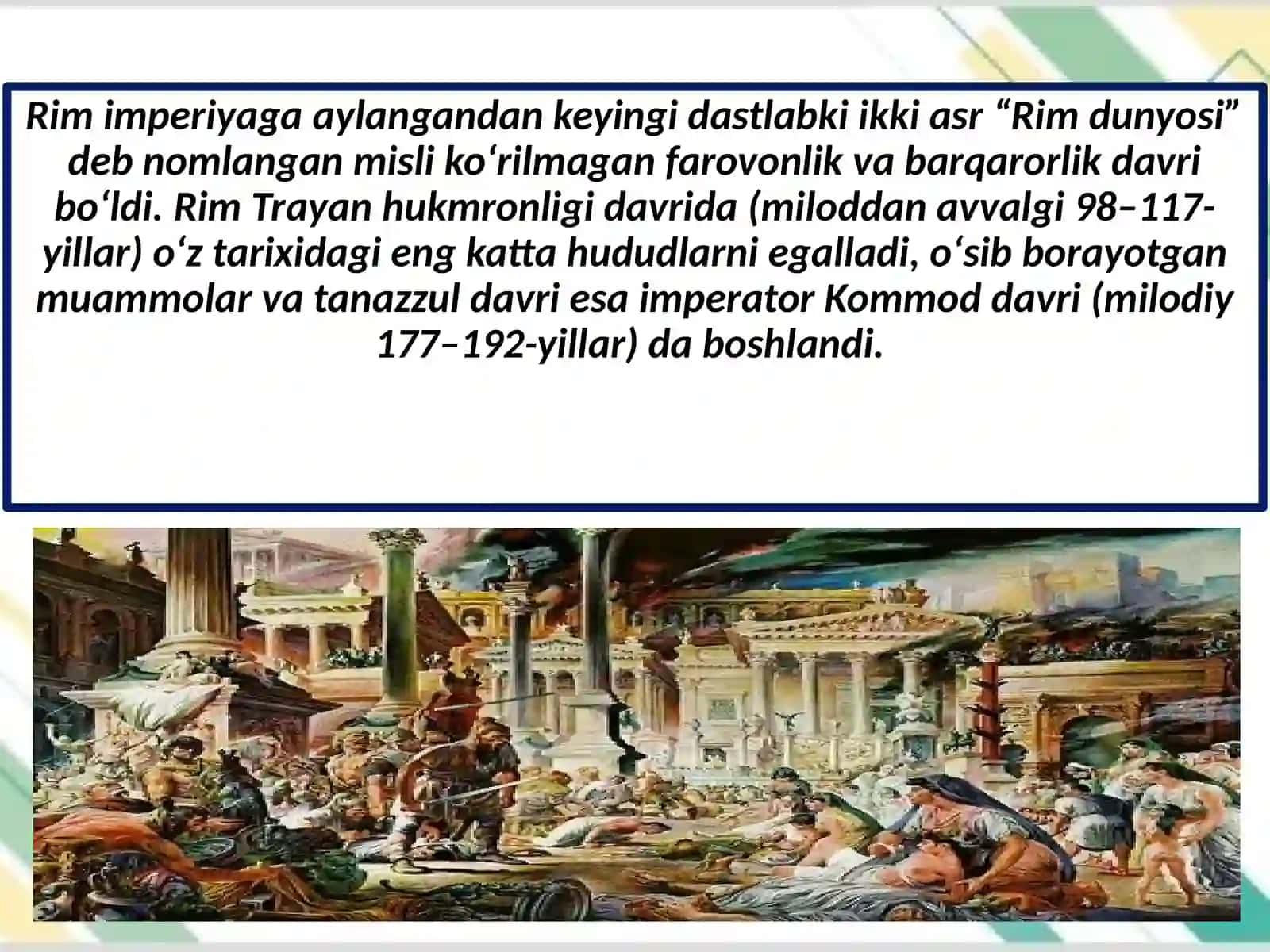 Eramizning III- IV asrlarida So‘nggi Rim imperiyasi. Dominat davri 4