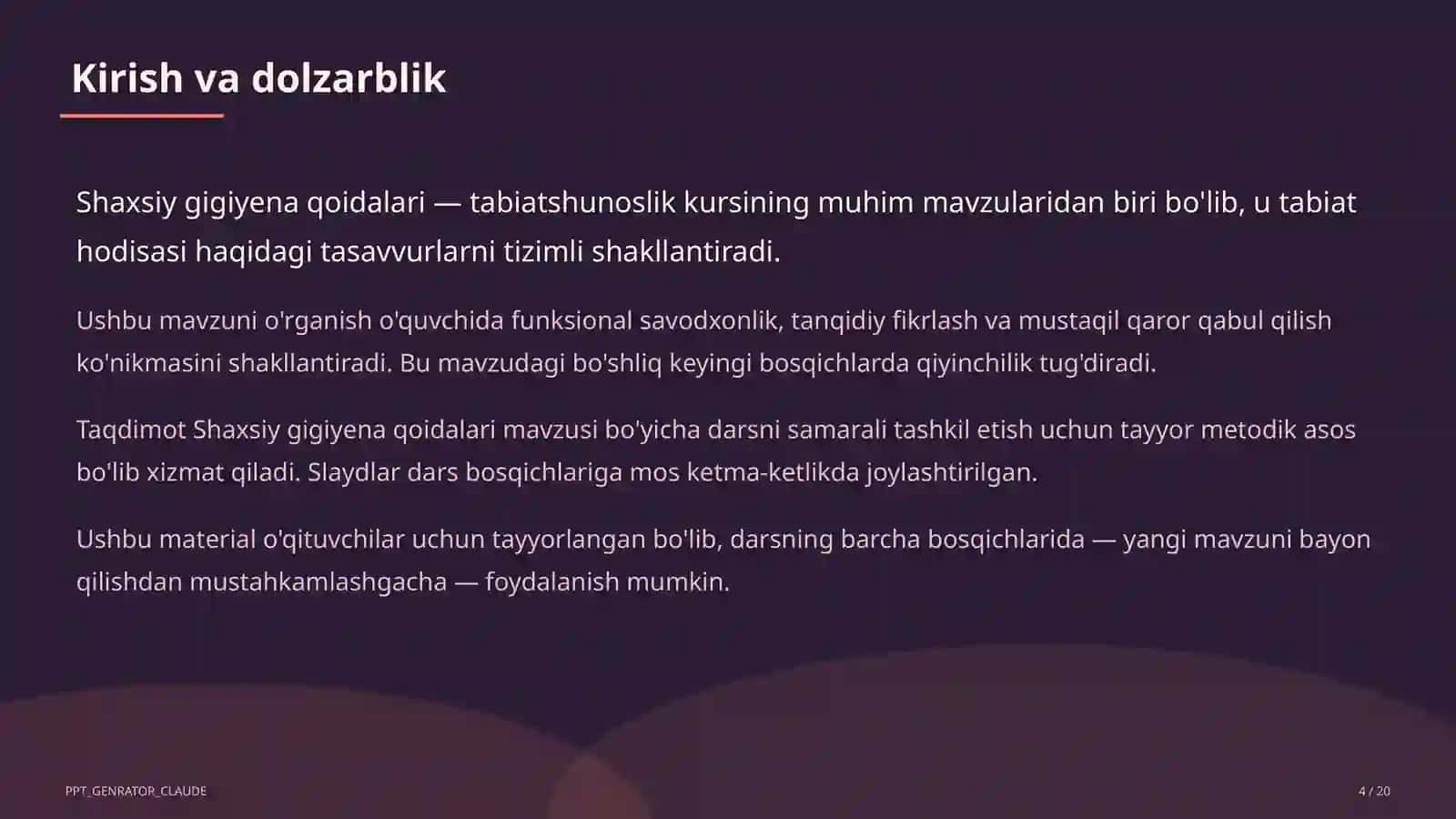 Shaxsiy gigiyena qoidalari (1-sinf) 4