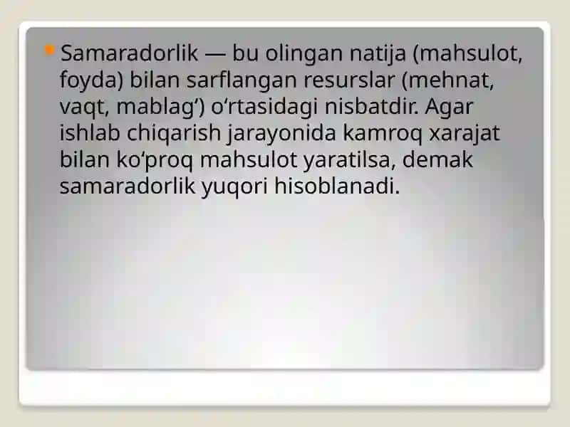Ishlabchilar uchun samaradorlik va uning ko‘rsatkichlari 4