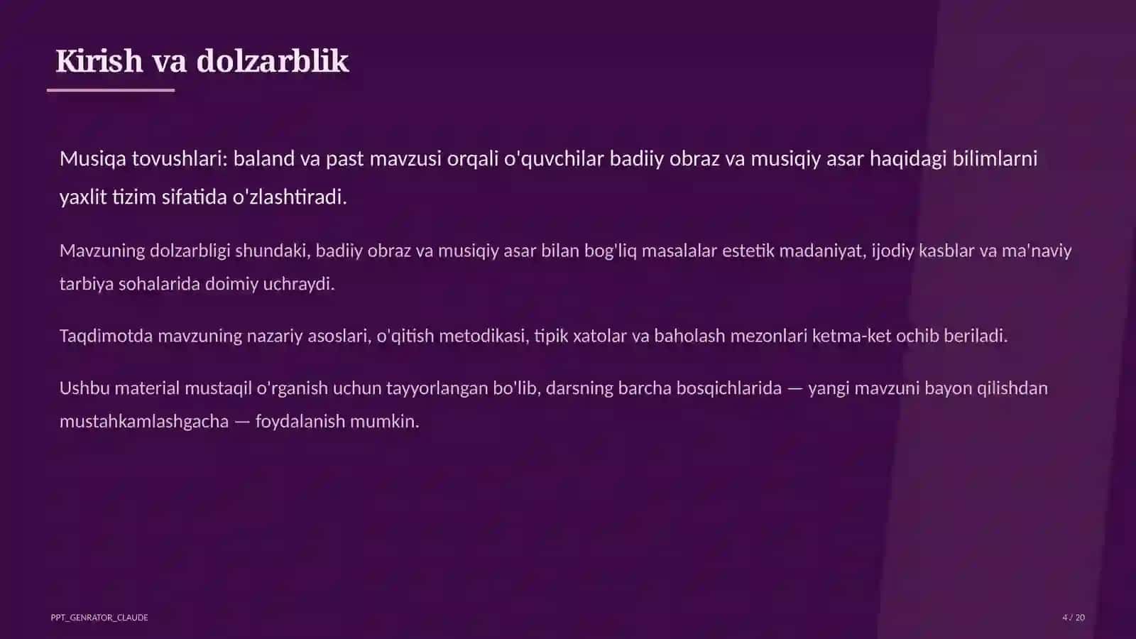 Musiqa tovushlari: baland va past (1-sinf) 4
