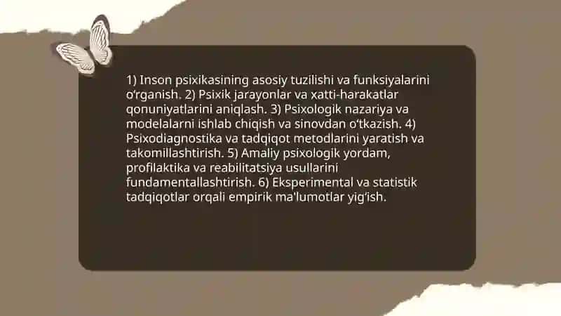 Psixologiya fanining vazifalari,predmeti 4