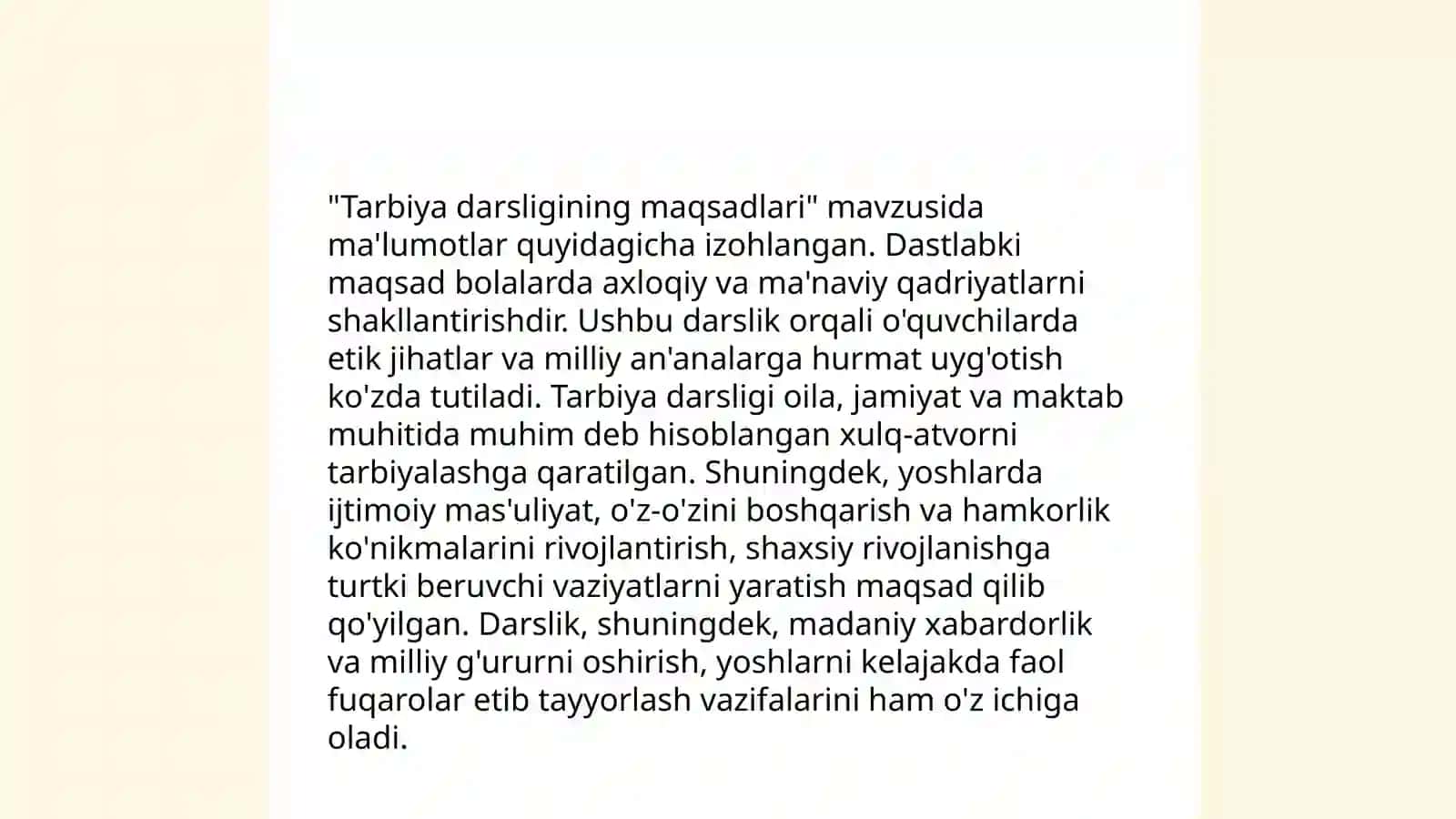 Tarbiya Darsligi 4-sinf uchun 4