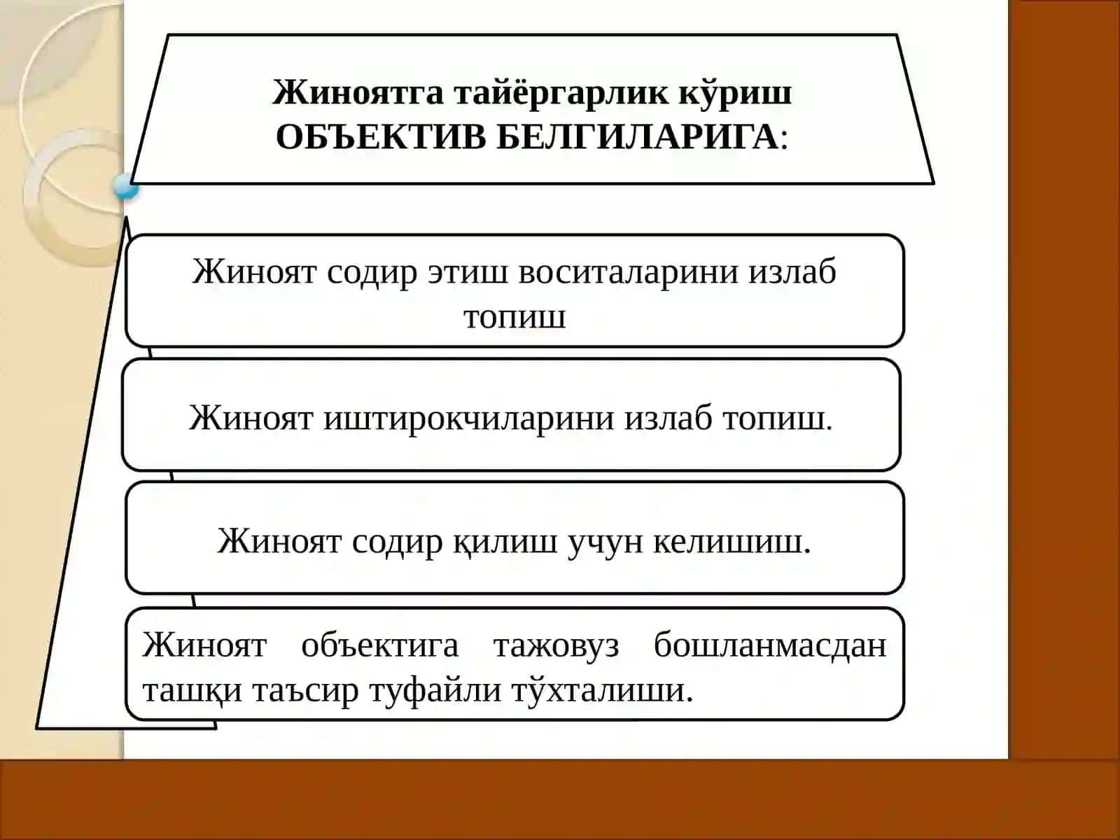 Тамом бўлмаган жиноятлар. Жиноятда иштирокчилик 4