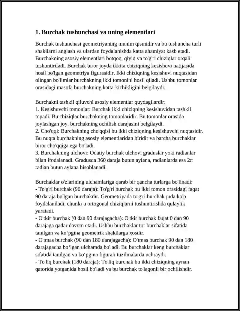 BURCHAKLAR VA ULARNING TURLARI.FIGURALARNI FARQLAY OLISH QISIMLARGA BOLISH.QISIMLARDAN FIGURALAR HOSIL QILISH 4