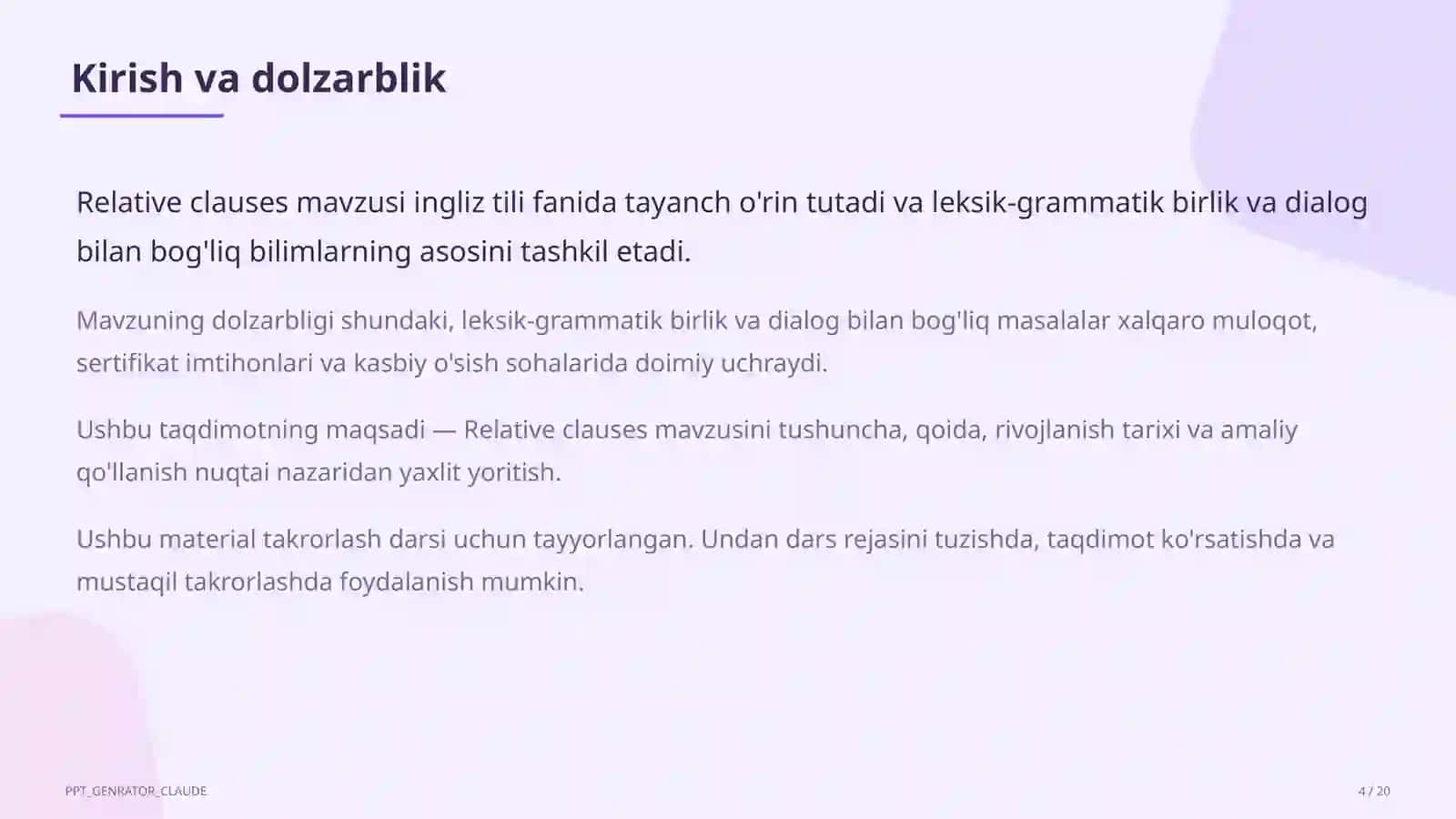 Relative clauses (10-sinf) 4