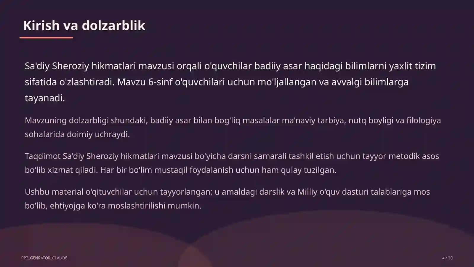 Sa'diy Sheroziy hikmatlari (6-sinf) 4