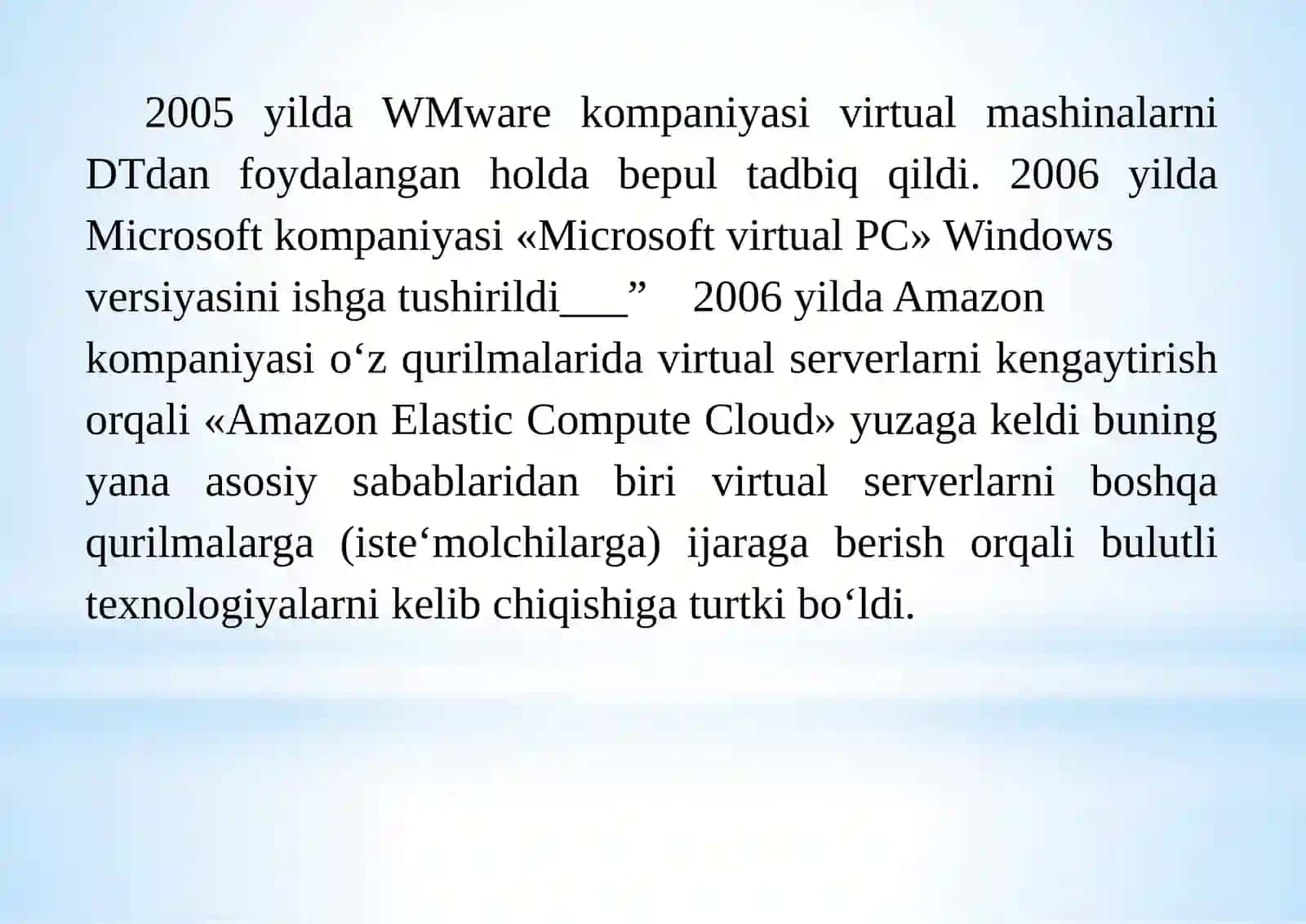 Bulutli texnologiyalarni yuzaga kelish jarayoni 4