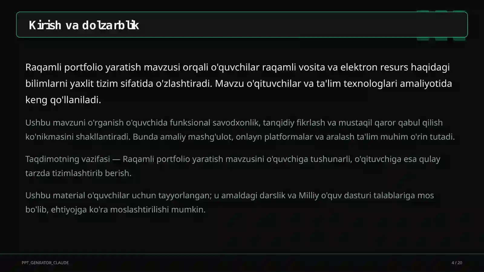 Raqamli portfolio yaratish 4