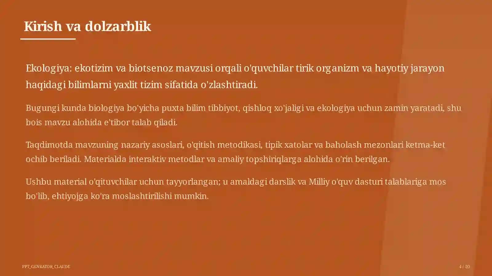 Ekologiya: ekotizim va biotsenoz (10-sinf) 4